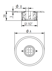 Tryska NEREZ vratná d90,1 1/2" AISI316