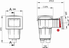 Skimmer 17,5l s pkos. 6 stup., mosazný zástřik