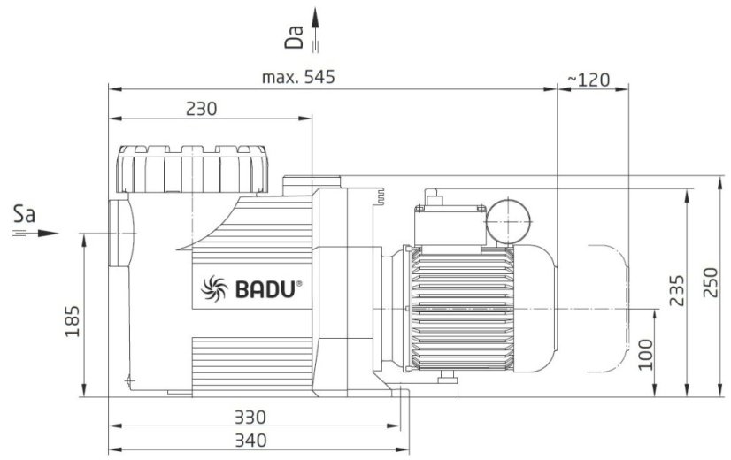 Badu PRIME 20, 20m3/h 230V 1,40kW