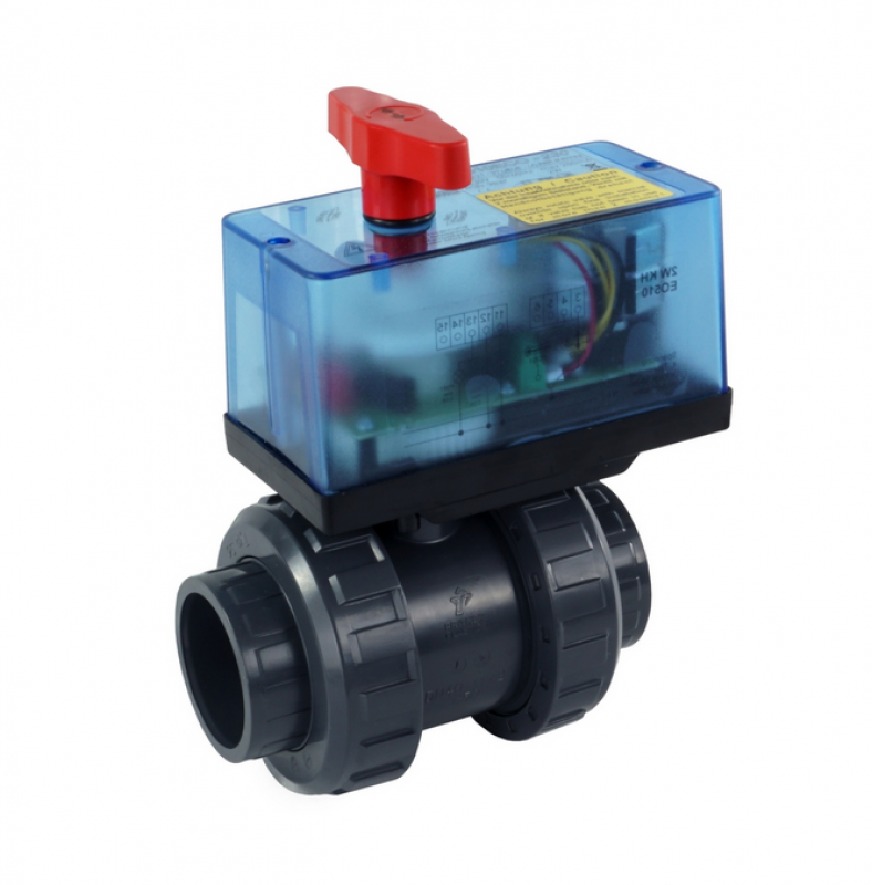 2-cest. Kulový kohou d50 s el.pohonem 230V PVC