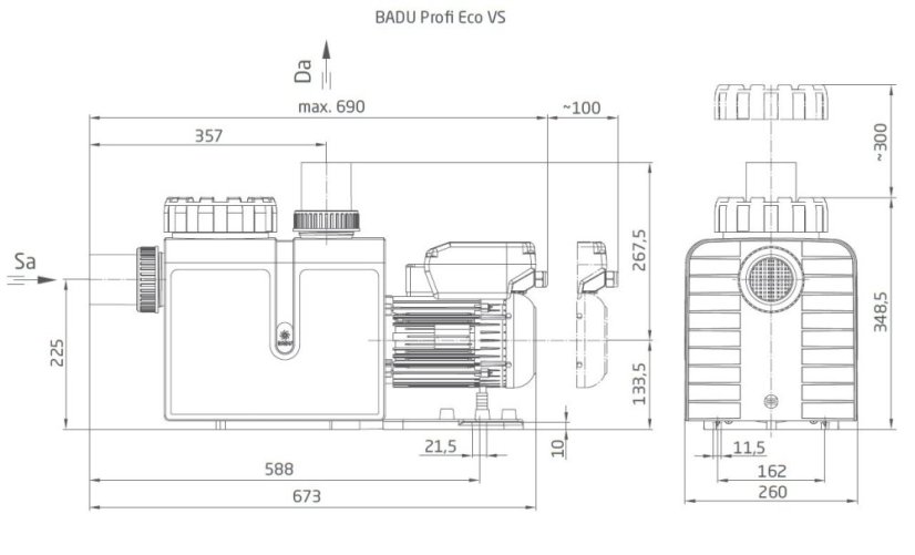 Čerpadlo BADU Profi Eco VS, 230V 1,4kW