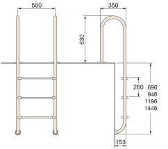 Schody MURO 3-st.  AISI-304