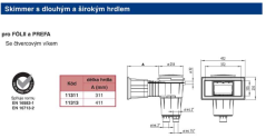 Skimmer se širokým hrdlem 31cm